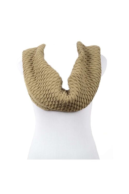 Dots Patterned Cream Snood - Brown