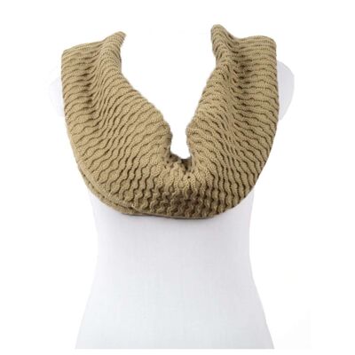 Dots Patterned Cream Snood - Brown