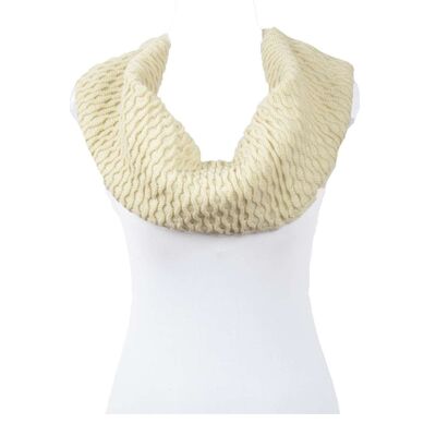 Dots Patterned Cream Snood - Beige