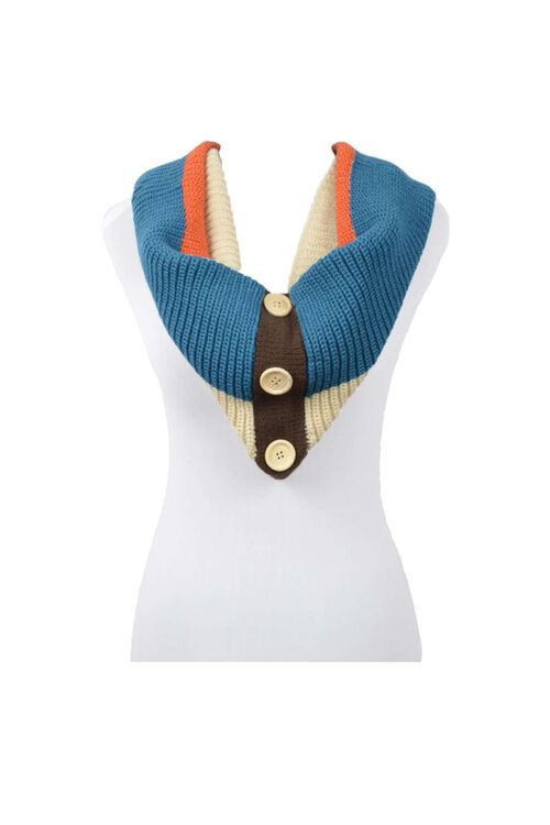 Wide Stripe Coloured Snood - Orange