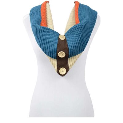 Snood colorato a righe larghe - Arancio