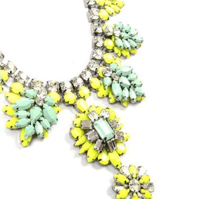 Collana con pettorina floreale Statement - Neon