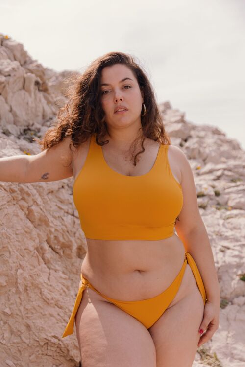 crop top de maillot de bain lea jaune