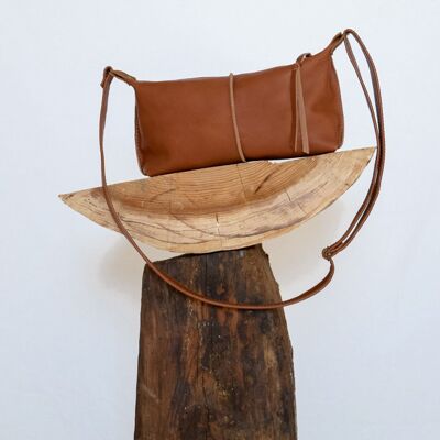 Brown DUNNA leather shoulder bag