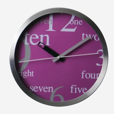 Numbers fuchsia 10" clock