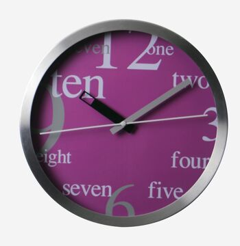 Horloge Numéros Fuchsia 10 "
