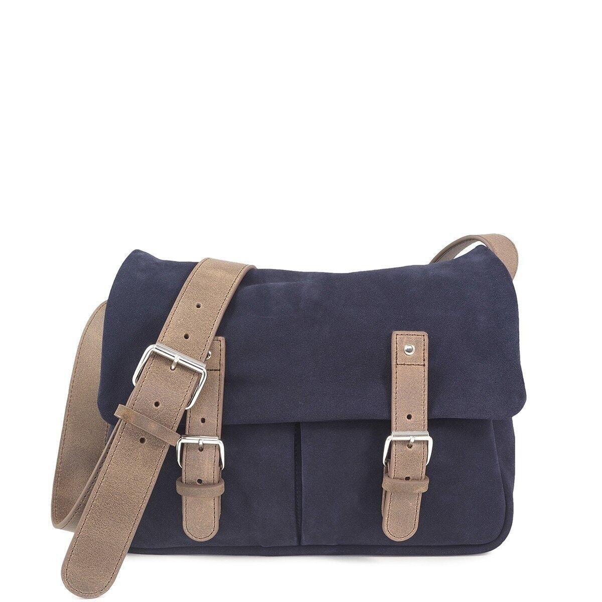 Borsa messenger CARNABY 2 in pelle scamosciata blu navy