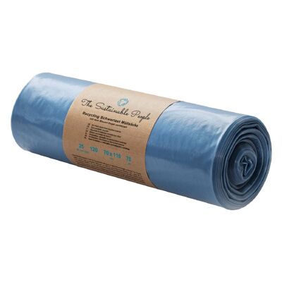 Recycled Heavy-Duty Garbage Bags 120l, 70 µm, blue