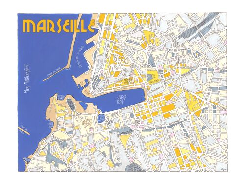 MARSEILLE, France - affiche 30x40cm