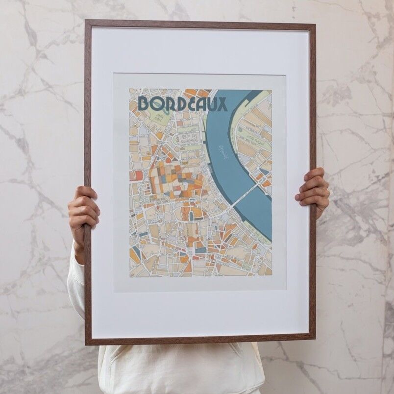 Poster di Bordeaux, Francia - Illustrazione della mappa della città