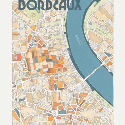 BORDEAUX, Francia - poster 30x40cm