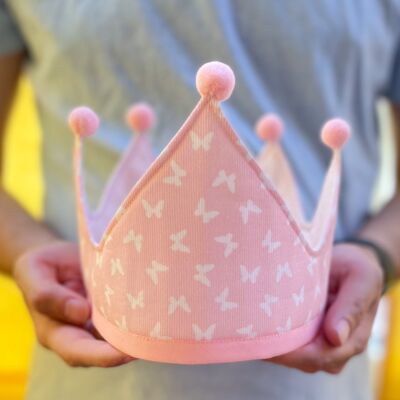 Birthday Crown - Pink Butterflies