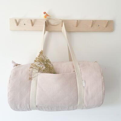 Weekend bag powder pink gauze changing bag