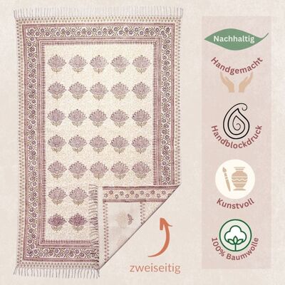 Double-sided cotton rug 140 x 200 cm | lotus