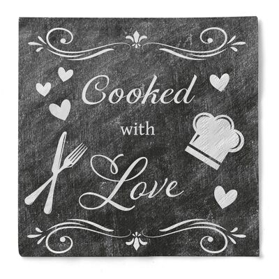 Tissue napkin Cooked with Love 33 x 33 cm, 20 pieces