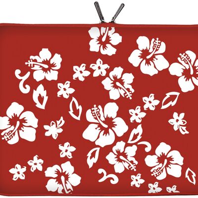 Digittrade LS107-15 Red Flower Designer protective sleeve for laptops and MacBooks with a screen size of 38.1-39.6 cm (15.6 inches) red-white