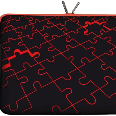 Digittrade LS110-15 Puzzle Designer custodia per notebook 15,6 pollici (39,1 cm) in neoprene custodia per notebook custodia protettiva custodia custodia rosso-nero