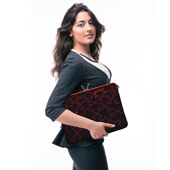Digittrade LS110-15 Puzzle Designer notebook case 15,6 pouces (39,1 cm) en néoprène notebook case sleeve bag housse de protection case bag rouge-noir 3