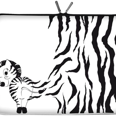 Digittrade LS111-15 Zebra Designer Funda para MacBook Pro de 15 pulgadas fabricada en neopreno de hasta 39,1 cm (15,6 pulgadas) Funda protectora para Mac Book Funda para ordenador PC negra y blanca