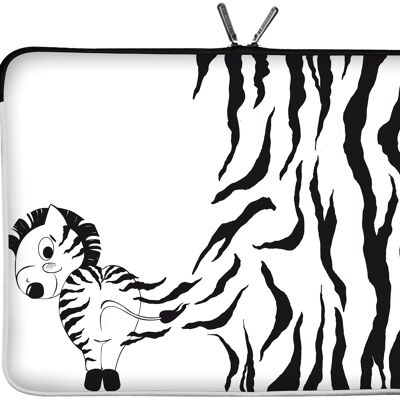 Digittrade LS111-15 Zebra Designer MacBook Pro 15 inch case made of neoprene up to 39.1 cm (15.6 inches) Mac Book protective case PC computer case bag black and white