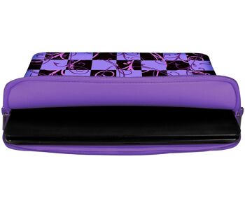 Digittrade LS113-15 Violet Sacoche pour ordinateur portable design 15,6 pouces (39,1 cm) en néoprène sacoche pour ordinateur portable housse de protection housse sac violet-rose noir 2