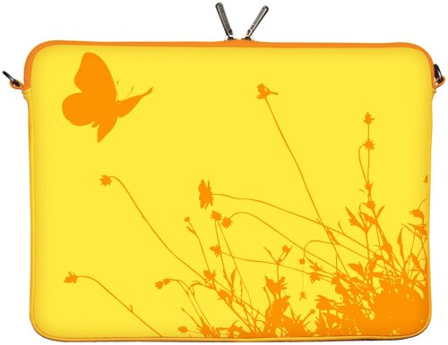 Digittrade LS114-13 Summer Designer Schutzhülle für Laptops und MacBooks mit einer Bildschirmdiagonale von 33,8 cm (13,3 Zoll) gelb-orange