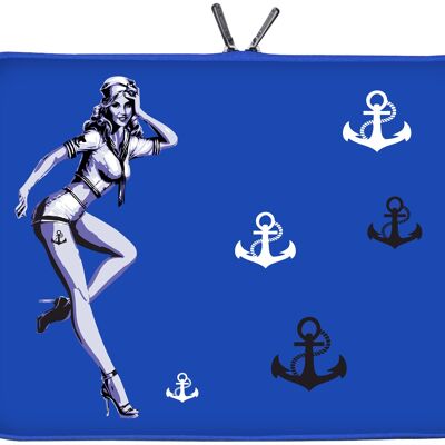 Digittrade LS121-15 Jacky designer sacoche pour ordinateur portable 15,6 pouces (39,1 cm) en néoprène sacoche pour ordinateur portable pochette sac housse de protection étui bleu marine femme