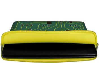 Digittrade LS125-15 Green IT Sacoche pour ordinateur portable design 15,6 pouces (39,1 cm) en néoprène sacoche pour ordinateur portable housse de protection motif circuit imprimé vert-jaune 2