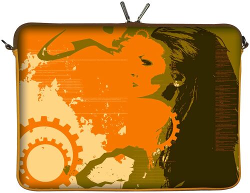 Digittrade LS128-15 Sun Designer Laptoptasche 15,6 Zoll (39,1 cm) aus Neopren Laptop-Schutzhülle Sleeve Tasche Hülle Cover Case Bag orange-gold