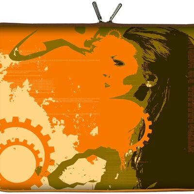 Digittrade LS128-15 Sun maletín para portátil de diseño de 15,6 pulgadas (39,1 cm) de neopreno funda para portátil funda funda funda funda bolso naranja-dorado