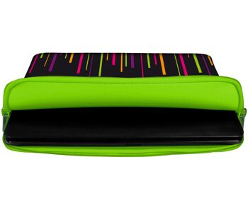 Digittrade LS129-15 Colours Sacoche pour ordinateur portable design 15,6 pouces (39,1 cm) en néoprène sacoche pour ordinateur portable housse de protection noir violet-vert 2