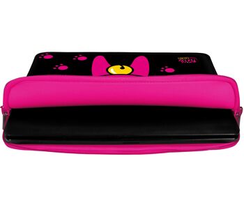 Kitty to Go LS133-10 Housse iPad Pro 9.7 Designer en néoprène adaptée aux 10 à 10,5 pouces (26,67 cm) Housse de protection Air chat noir-rose 5