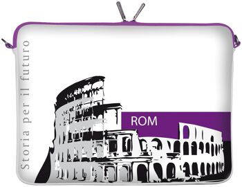 Digittrade LS137-15 Rome sacoche pour ordinateur portable design 15,6 pouces (39,1 cm) en néoprène sacoche pour ordinateur portable housse de protection housse sac violet-blanc 1