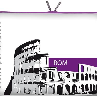 Digittrade LS137-15 Rome designer notebook bag 15.6 inches (39.1 cm) made of neoprene notebook case sleeve bag protective cover case bag purple-white