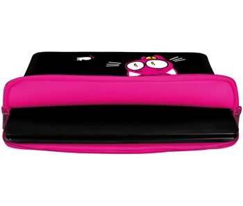 Kitty to Go LS141-17 pochette design pour ordinateur portable 17,3 pouces (43,9 cm) housse pour ordinateur portable housse pour tablette chat rose-noir 5