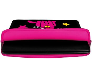 Kitty to Go LS142-10 housse de protection néoprène pour ordinateur portable design 10 pouces universel PC netbook bag 9,7 à 10,1 & 10,5 pouces (26,67 cm) housse chat noir-rose 5