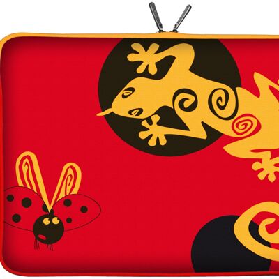 Digittrade LS145-10 Lady Beetle Designer Schutzhülle für Laptops und Tablets mit einer Bildschirmdiagonale von 25,9 cm (10,2 Zoll) rot-gelb