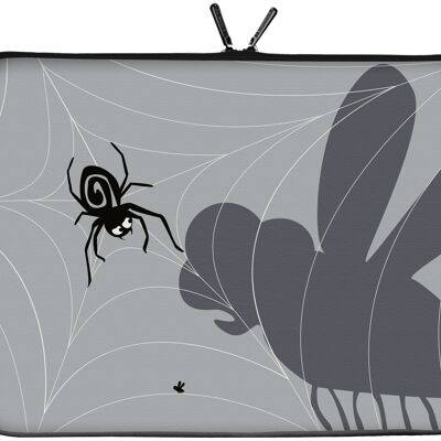 Digittrade LS146-17 Custodia protettiva di design Spiderweb per laptop e notebook con una dimensione dello schermo di 43,9 cm (17,3 pollici) in neoprene grigio-nero