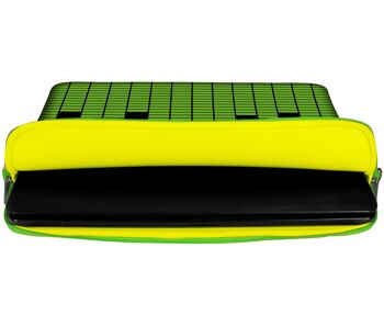 Digittrade LS154-15 Equalizer sacoche pour ordinateur portable design 15,6 pouces (39,1 cm) en néoprène housse pour ordinateur portable housse de protection musique vert noir jaune 2