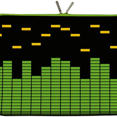 Digittrade LS154-17 Equalizer Designer Housse pour ordinateur portable Sacoche pour ordinateur portable 17,3 pouces (43,9 cm) Housse pour ordinateur portable Housse de protection pour ordinateur portable Sac Musique Vert Noir Jaune