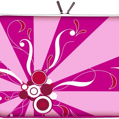 Digittrade LS155-13 Magic Rays Designer Mac Book Tasche 13 Zoll aus Neopren passend als iPad Pro Case 12.9 bis 13.3 Zoll (33.8 cm) Air Bag Muster rosa-pink