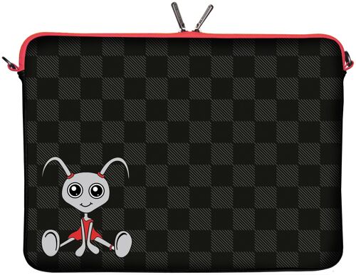 Digittrade LS160-11 Filly Designer Netbook Case 11,6 Zoll (29,5 cm) passend für Tablet 11 bis 12 3 Zoll Neopren Schutz-Hülle Tasche Sleeve grau schwarz rot