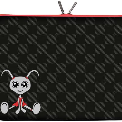 Digittrade LS160-11 Filly Designer Netbook Case 11,6 Zoll (29,5 cm) passend für Tablet 11 bis 12 3 Zoll Neopren Schutz-Hülle Tasche Sleeve grau schwarz rot