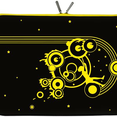 Digittrade LS161-17 Swing Designer Laptop Tasche 17 Zoll Notebook Sleeve Hülle Schutzhülle Neopren bis 43,9 cm (17,3 Zoll) Bag Case Muster schwarz-gelb