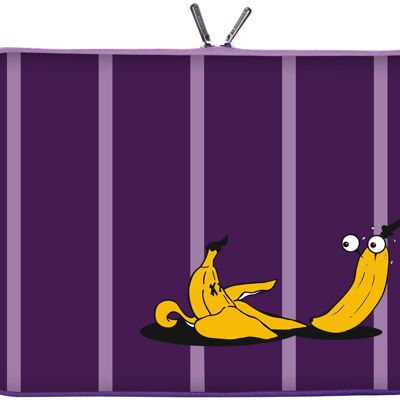 Digittrade LS165-10 Bananas Designer Funda protectora para tableta de 9,7 pulgadas para Medion p9701, Samsung Galaxy Sleeve 10 y 10,1 a 10,2 pulgadas (25,9 cm) plátano púrpura-amarillo