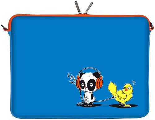 Digittrade LS168-11 Chick Music Designer Netbook Case 11,6 Zoll (29,5 cm) passend für Tablet 11 bis 12 3 Zoll Neopren Schutz-Hülle Tasche blau gelb orange