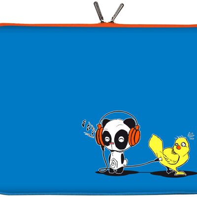 Digittrade LS168-11 Chick Music Designer Netbook Case 11,6 pulgadas (29,5 cm) adecuado para tabletas de 11 a 12 Funda protectora de neopreno de 3 pulgadas bolsa azul amarillo naranja