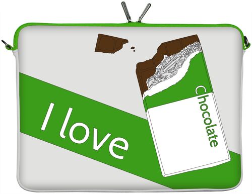 Digittrade LS172-15 Chocolate Designer Schutzhülle für Laptops und MacBooks mit einer Bildschirmdiagonale von 38,1-39,6 cm (15,6 Zoll) aus Neopren grün-weiß