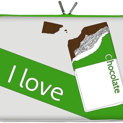 Housse de protection Digittrade LS172-15 Chocolate Designer pour ordinateurs portables et MacBook avec une diagonale d'écran de 38,1-39,6 cm (15,6 pouces) en néoprène vert-blanc