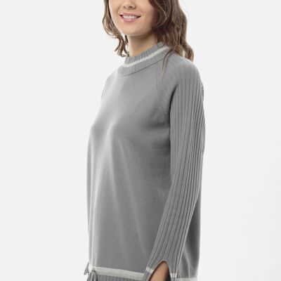 SHAVED CASHMERE AND WOOL BLOUSE WITH DRAWSTRING